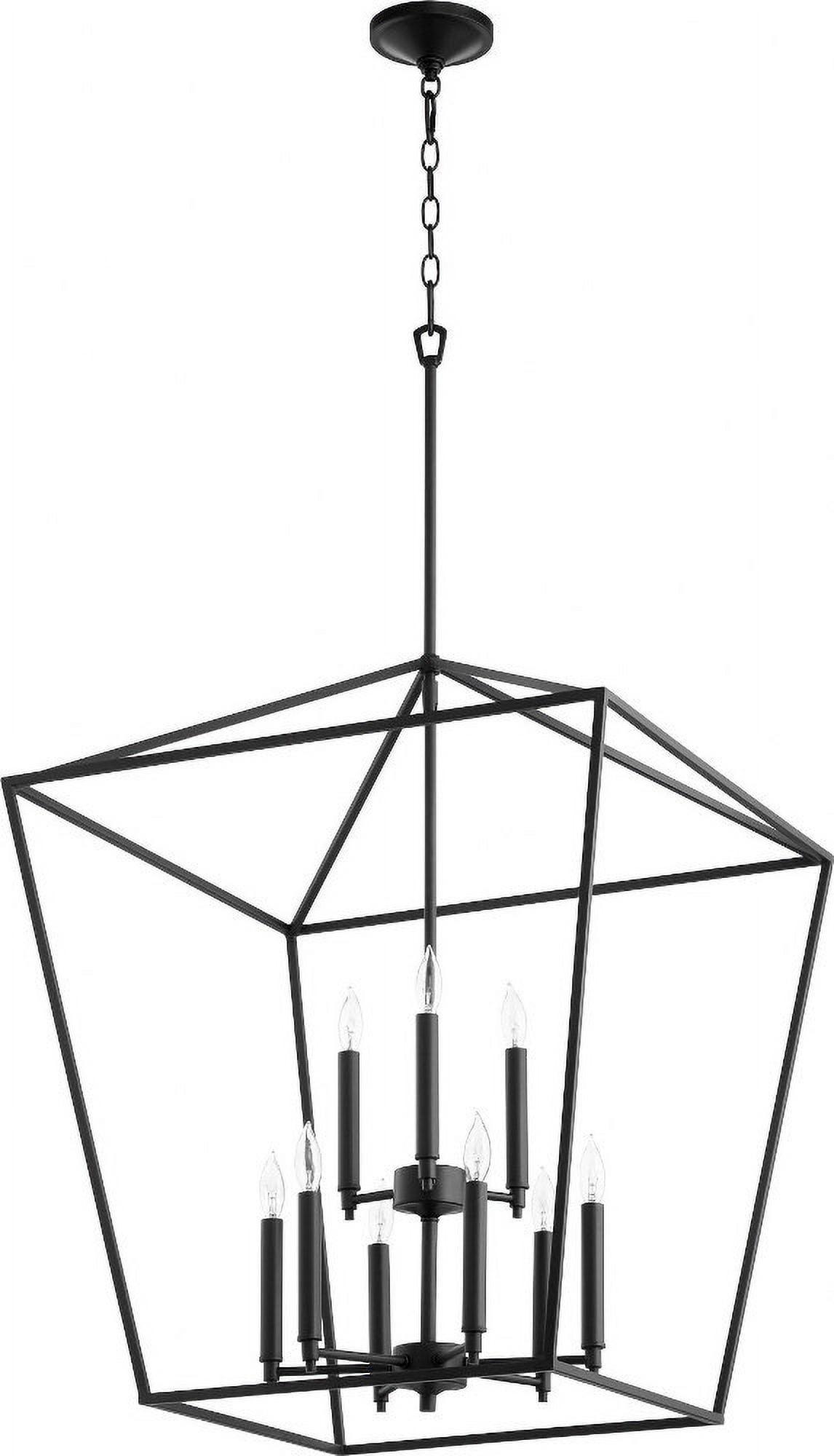 Elegant Noir Black Glass 9-Light Chandelier for Indoor/Outdoor Use