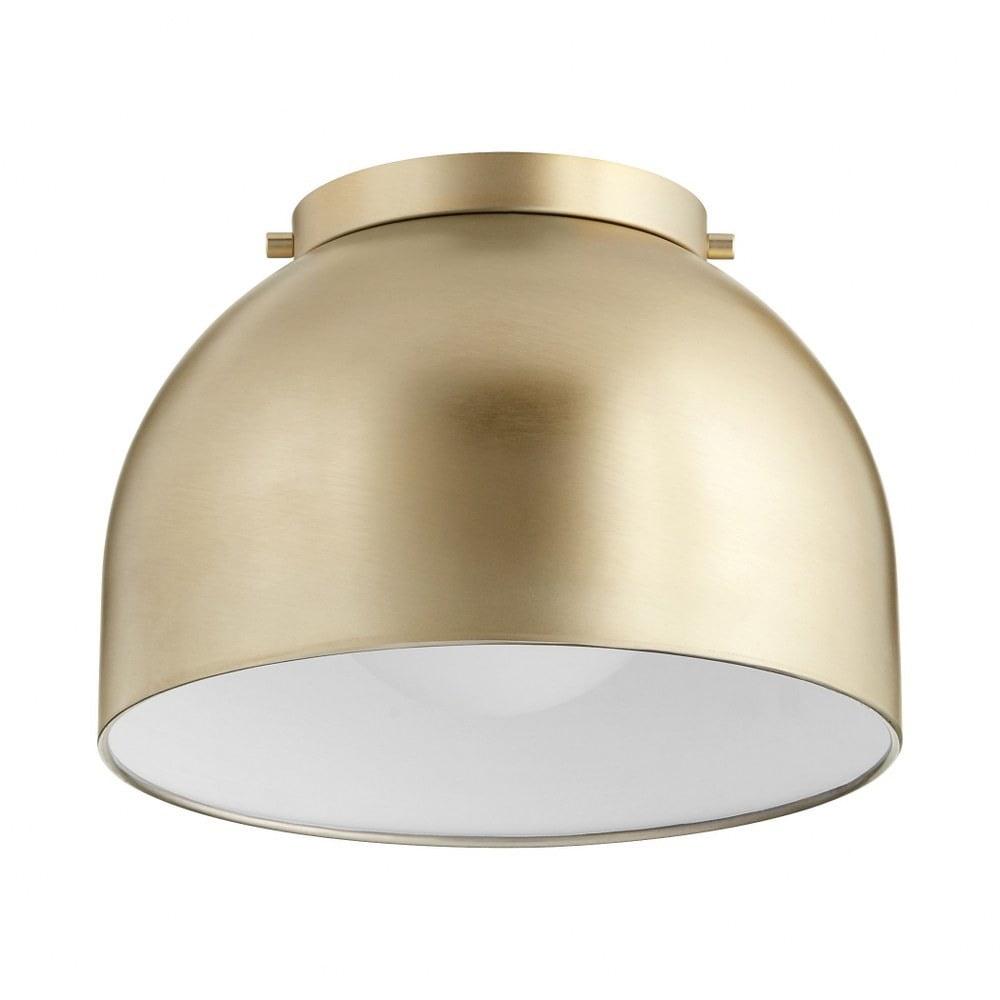 Quorum Lighting Dome 1 - Light Flush Mount ,  Aged Brass