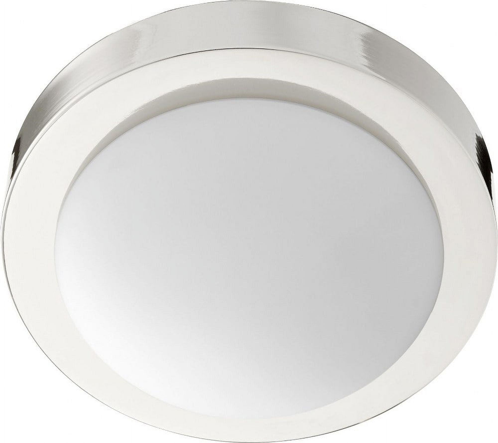 Contempo Satin Opal Glass & Polished Nickel Flush Mount Light