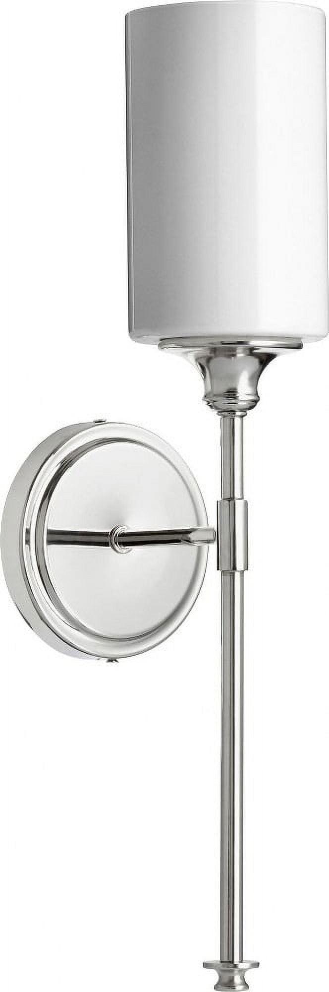 Celeste Transitional Polished Nickel Wall Sconce with Opal Glass Shade