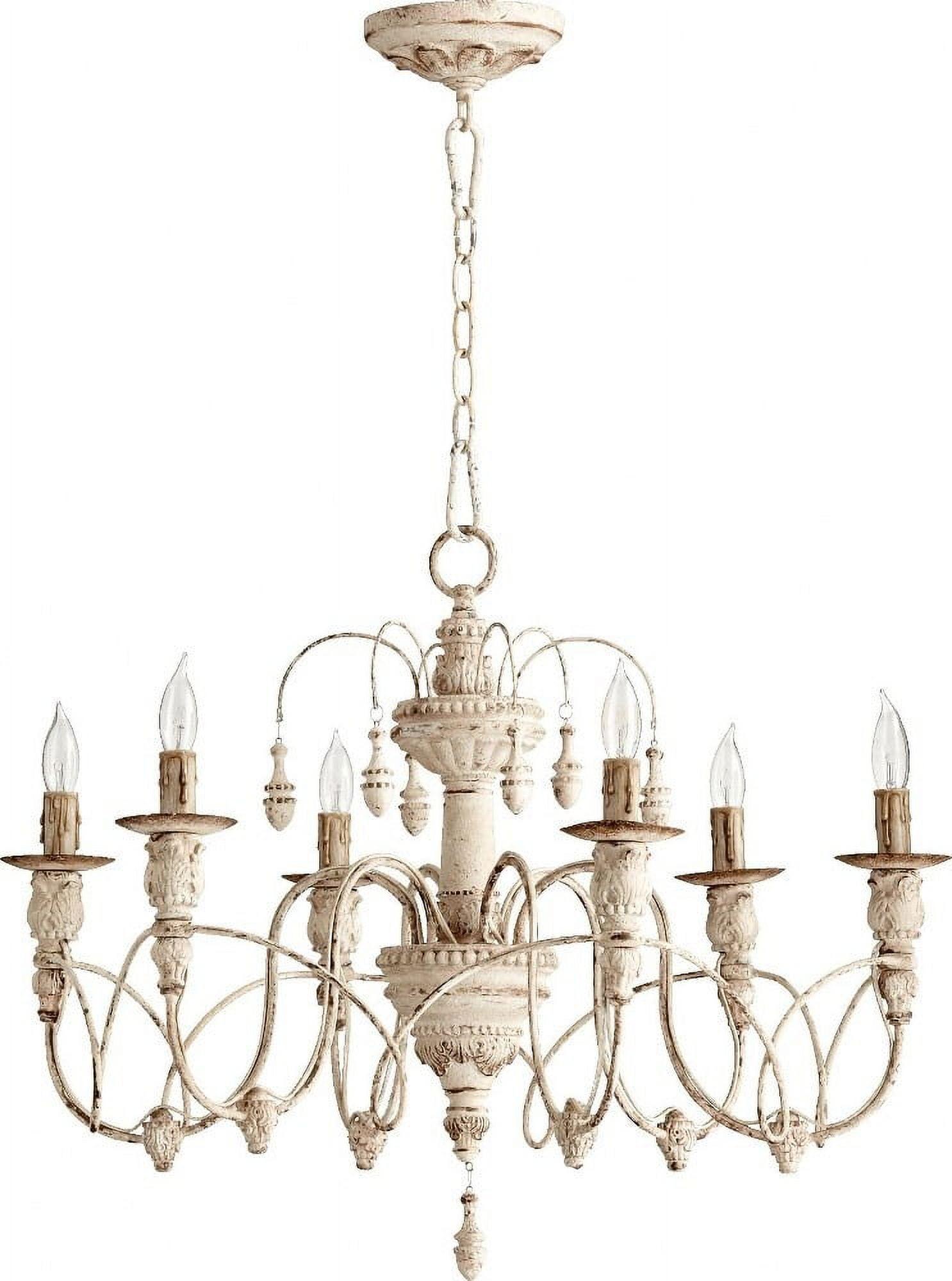 Quorum Lighting Salento 6-Light Chandelier, Persian White, 25 Width, 20 Height