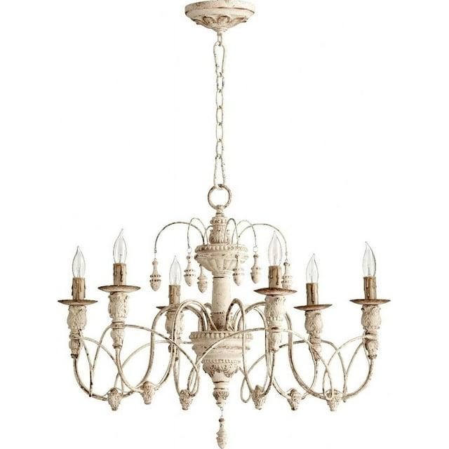Quorum Lighting Salento 6-Light Chandelier, Persian White, 25 Width, 20 Height