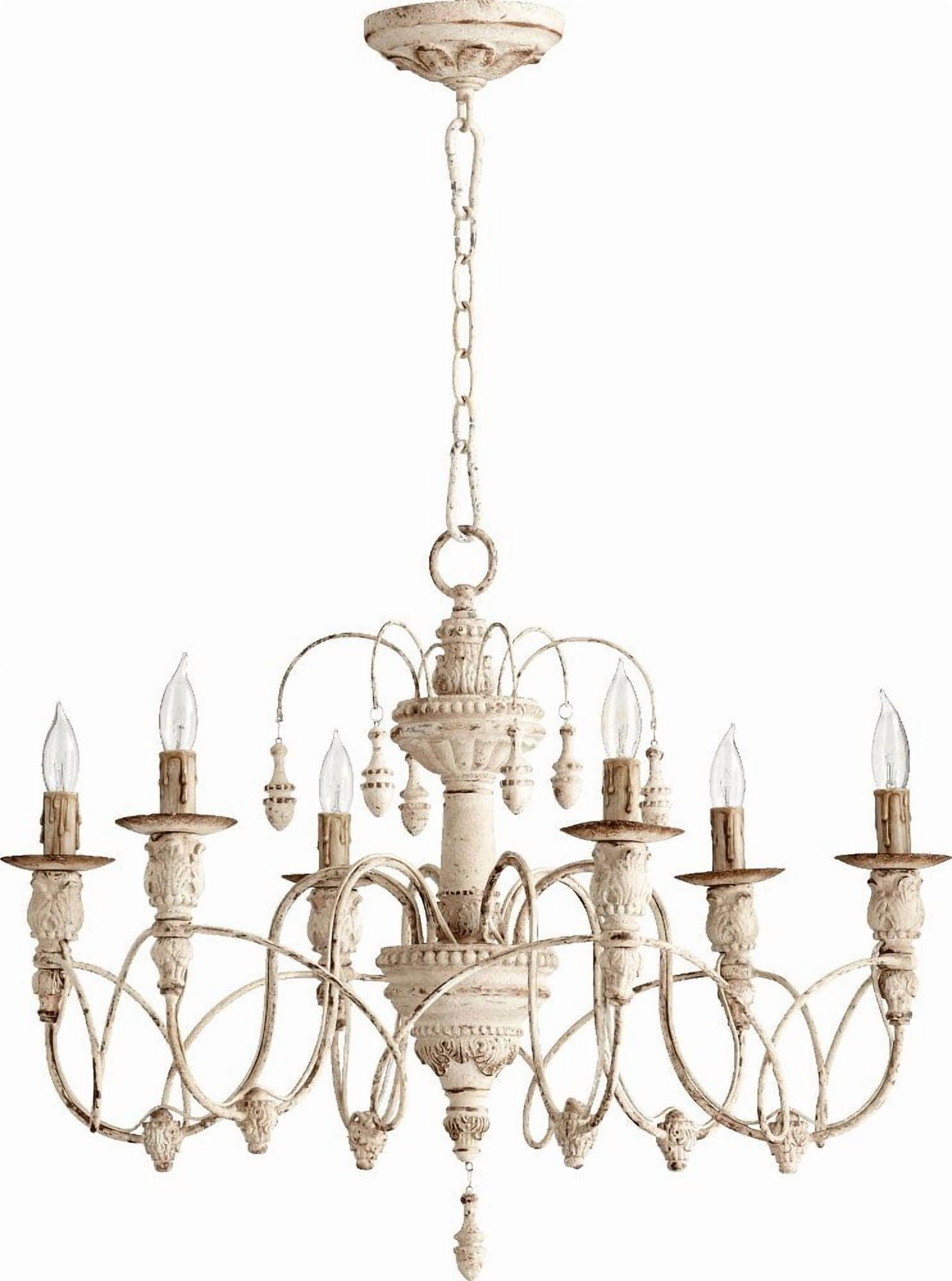 Quorum Lighting Salento 6-Light Chandelier, Persian White, 25 Width, 20 Height