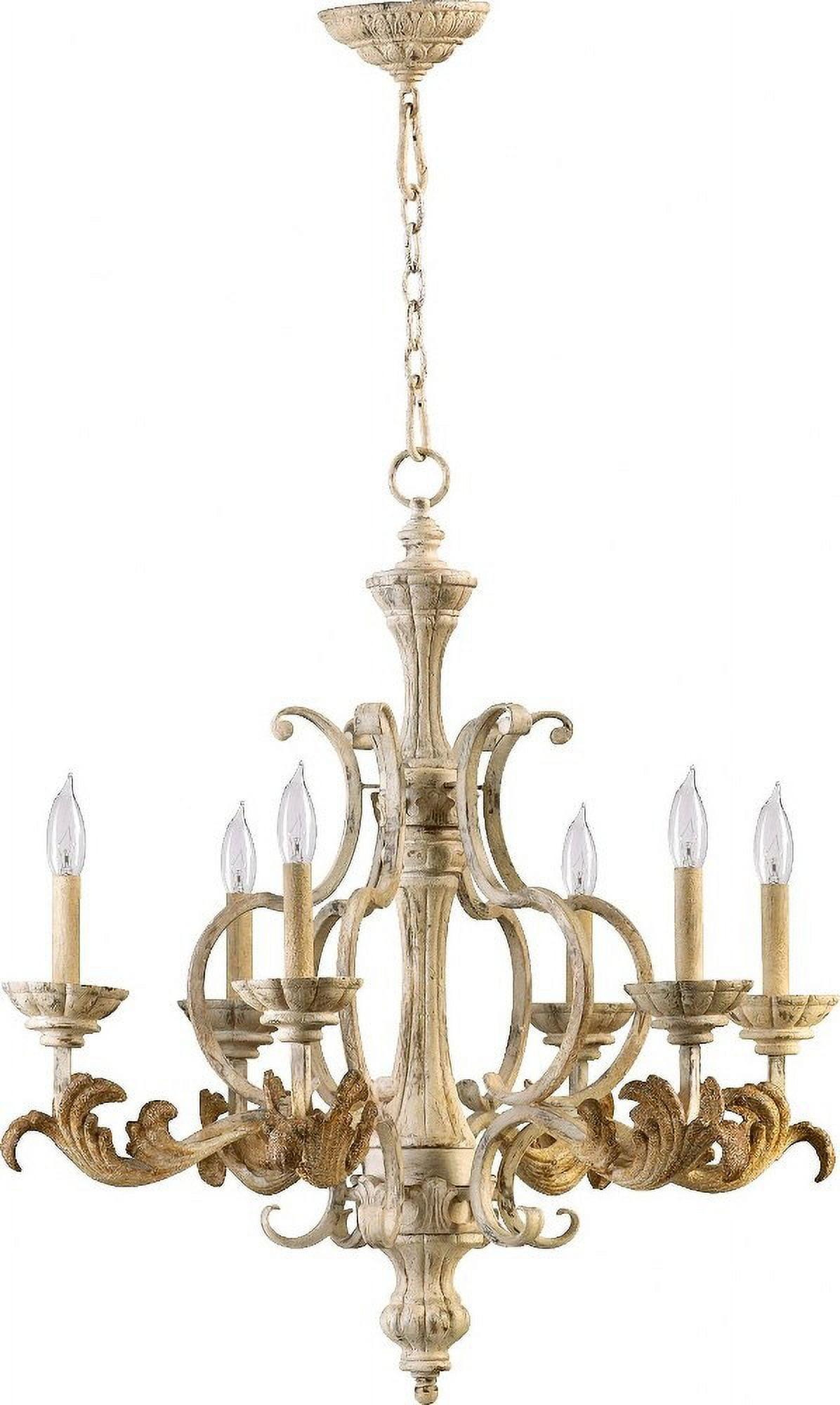 Persian White 6-Light Candelabra Chandelier