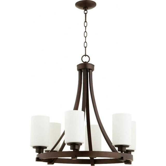 Quorum Lighting Lancaster 6-Light Chandelier, Oiled Bronze, 24.75W, 24.5H