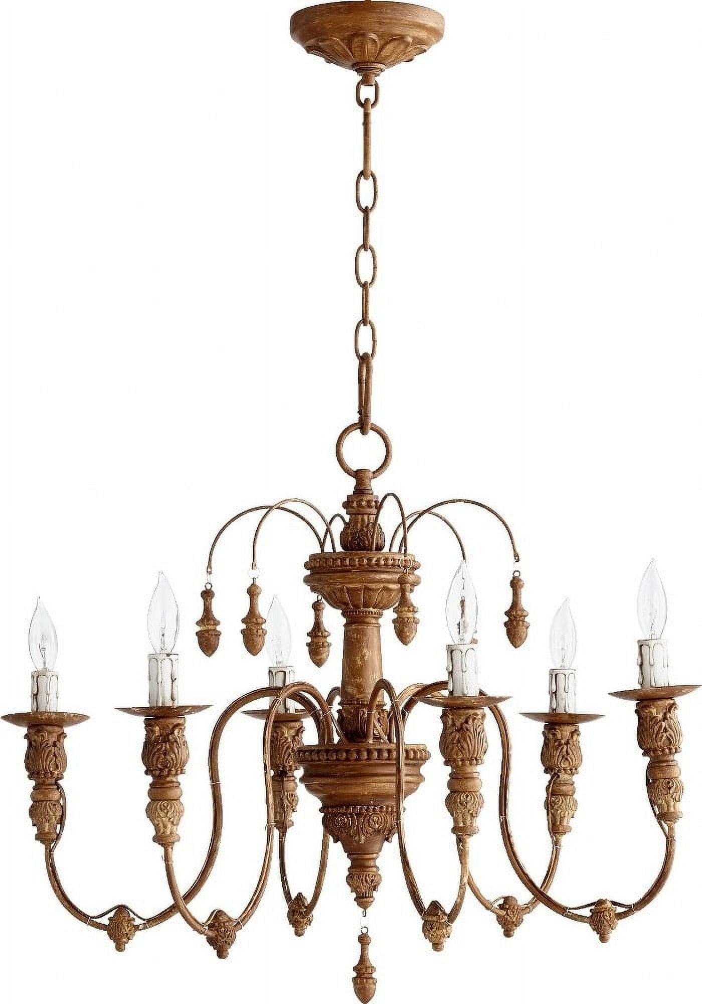 Salento French Umber 25" Crystal 6-Light Chandelier