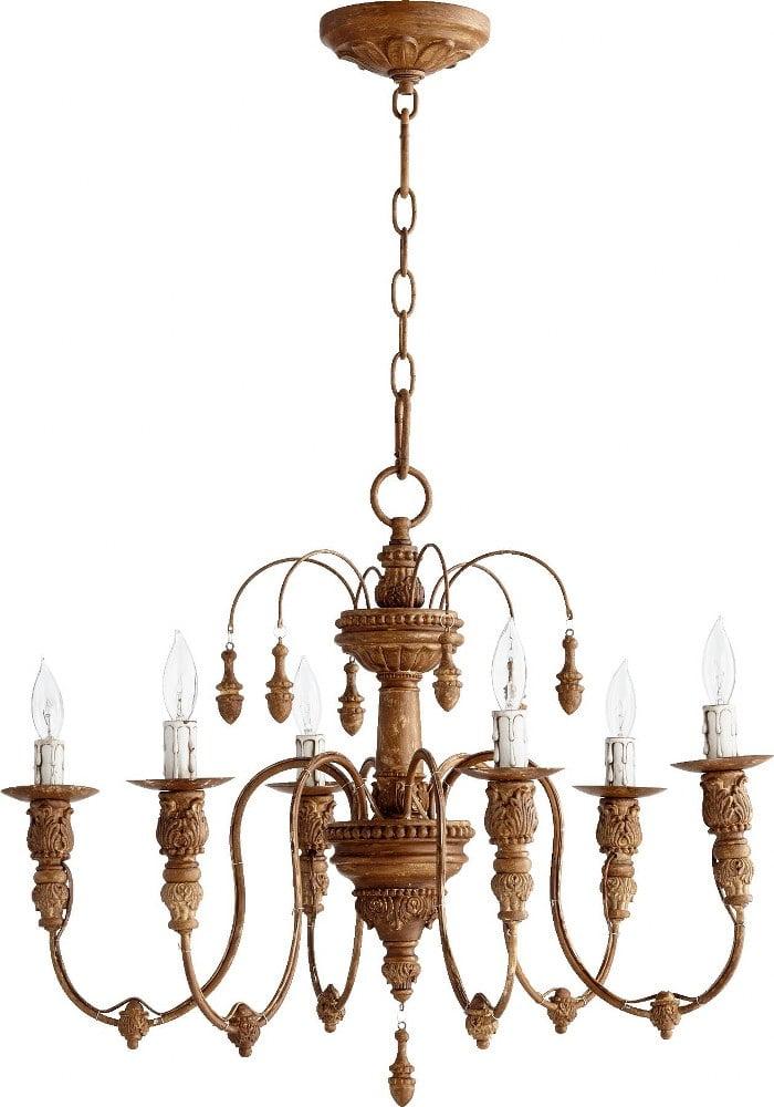 Quorum Lighting Salento 6-Light Chandelier, French Umber, 25 Width, 20 Height