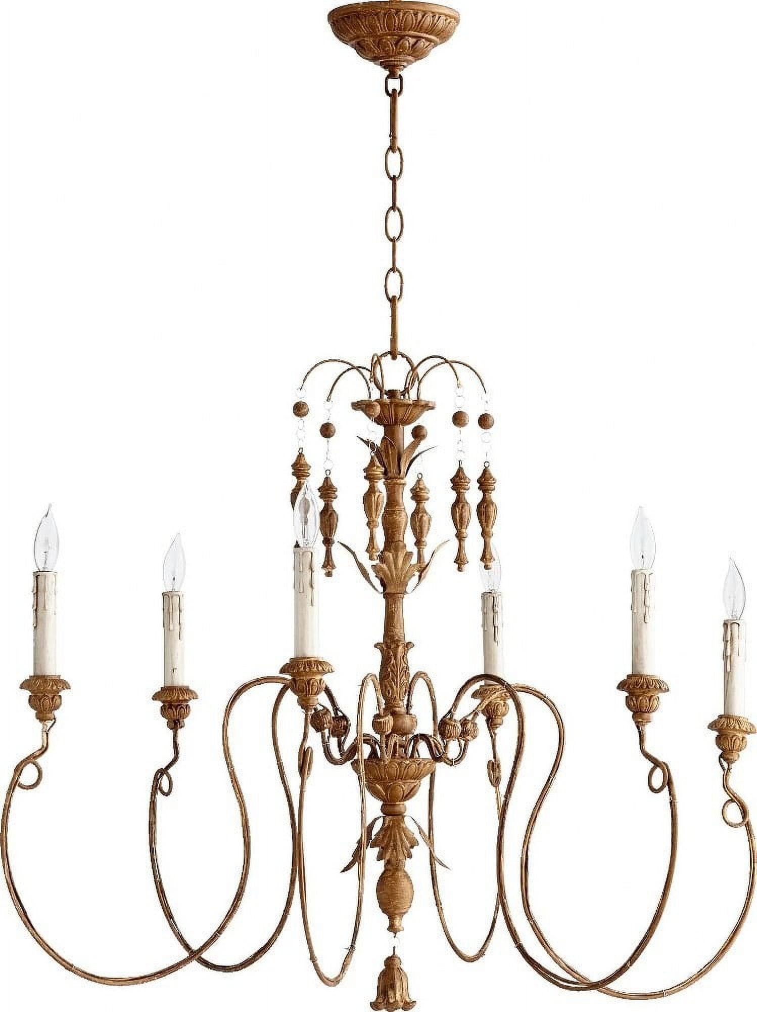 Quorum Lighting Salento 6-Light Chandelier, French Umber, 32 Width, 28 Height