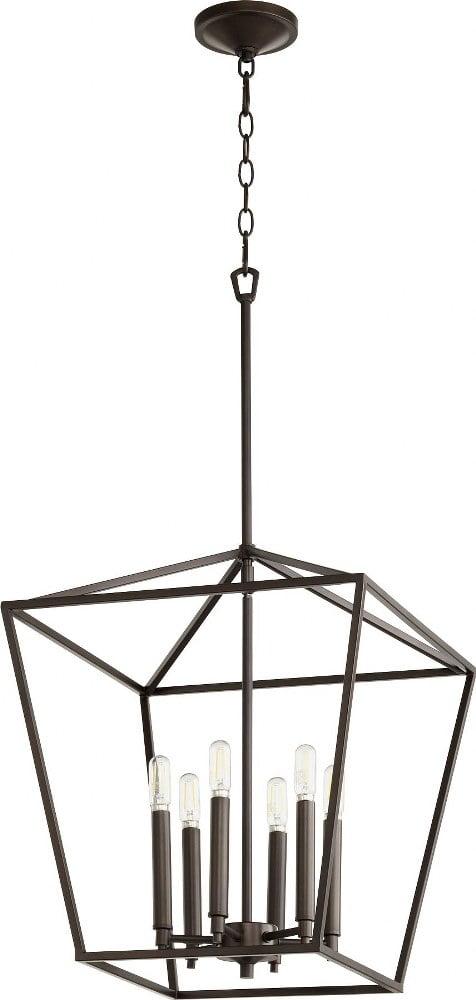 Quorum Lighting Gabriel 6-Light Entry Pendant, Oiled Bronze, 17W x 21H