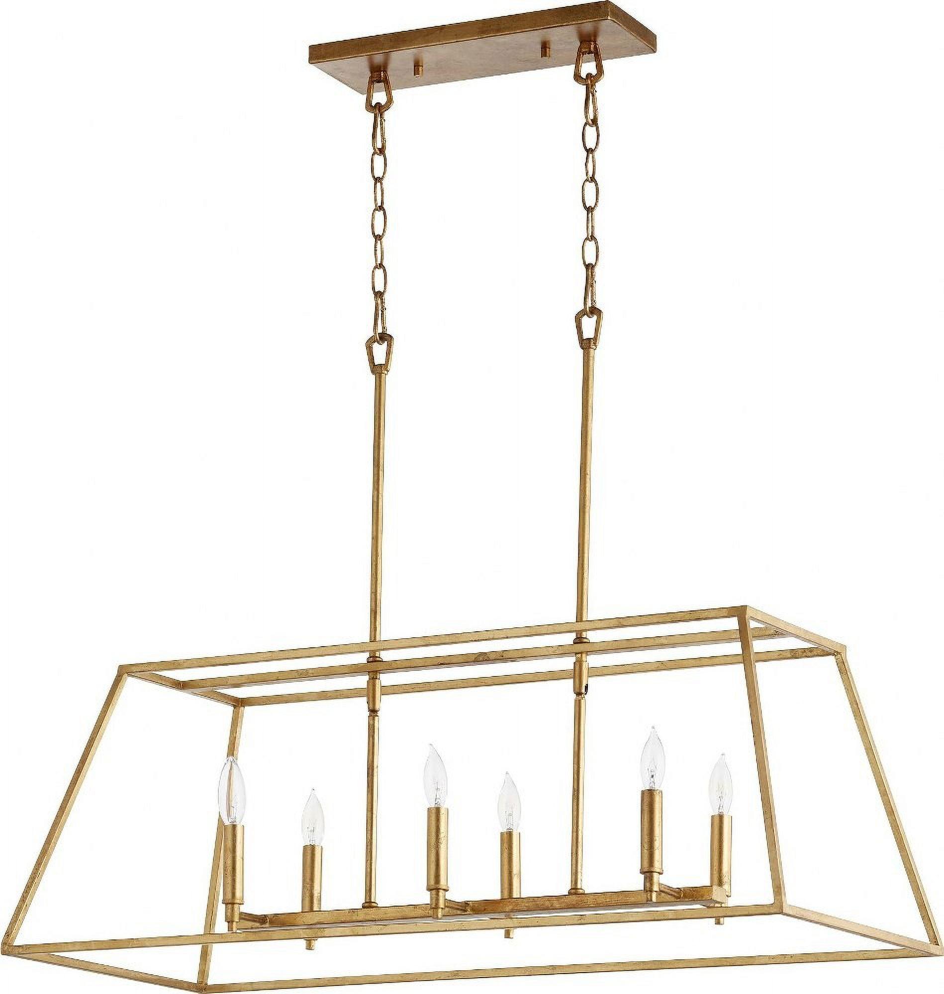 Quorum Lighting Gabriel 6-Light Gold Leaf Linear Pendant