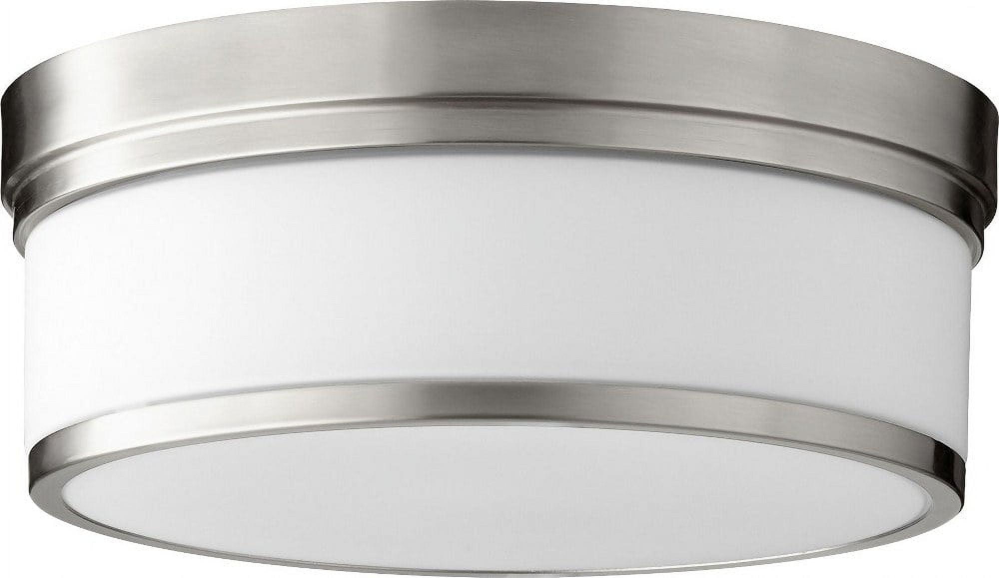 Quorum Lighting Celeste Glass Flush Mount - 3 Lights, Satin Nickel, 14 Width, 5.5 Height