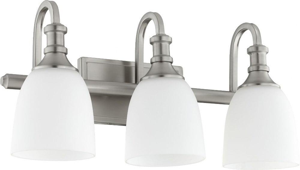 Quorum Lighting Richmond Glass Satin Nickel 3-Light Wall Sconce