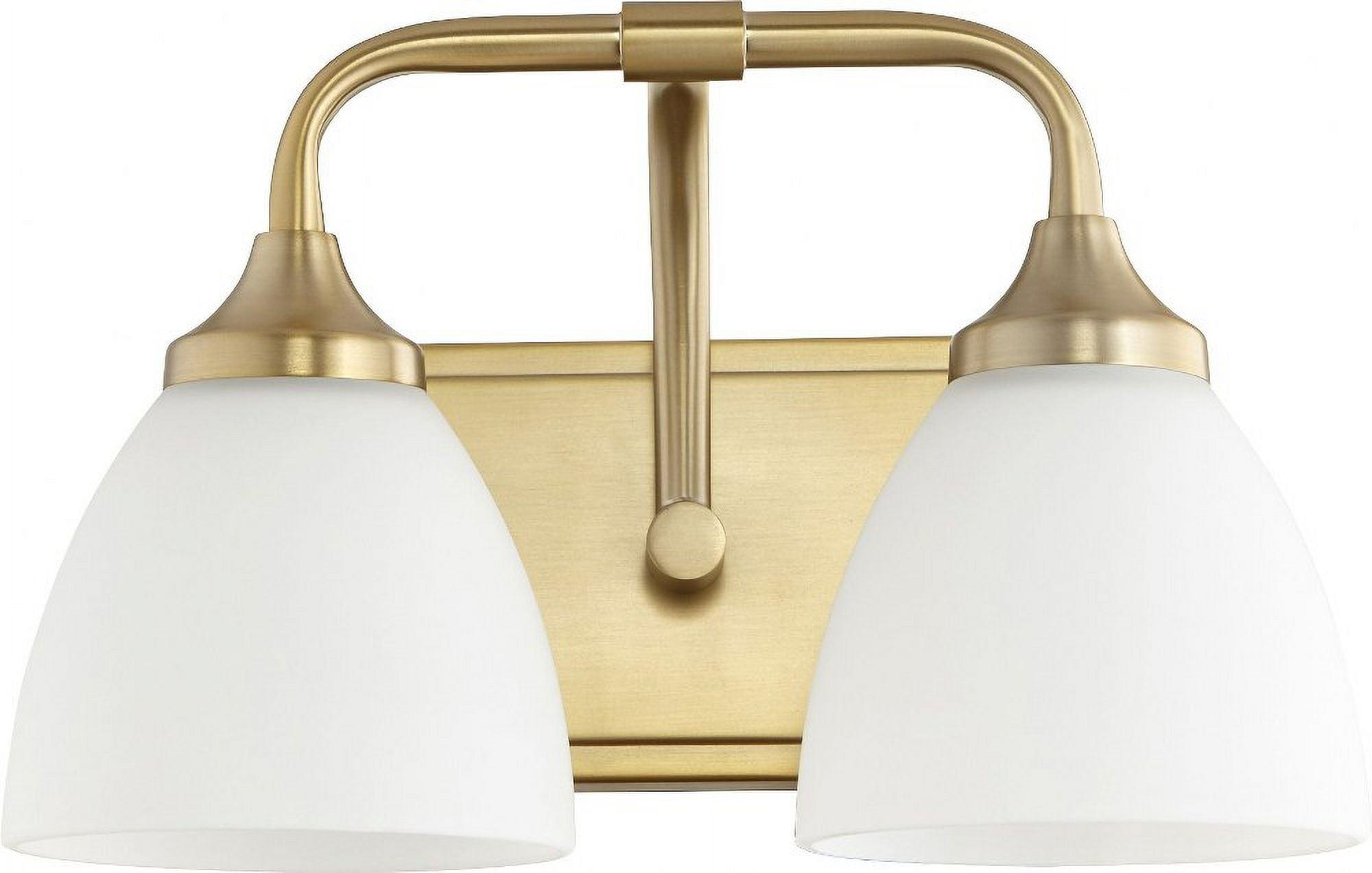 Enclave Aged Brass Dual Light 13" Vanity with Satin Opal Shade