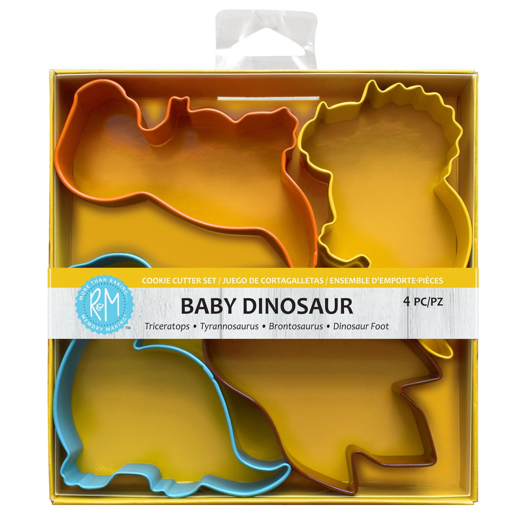 R&M International Color Dinosaur 4 Piece Cookie Cutter Set