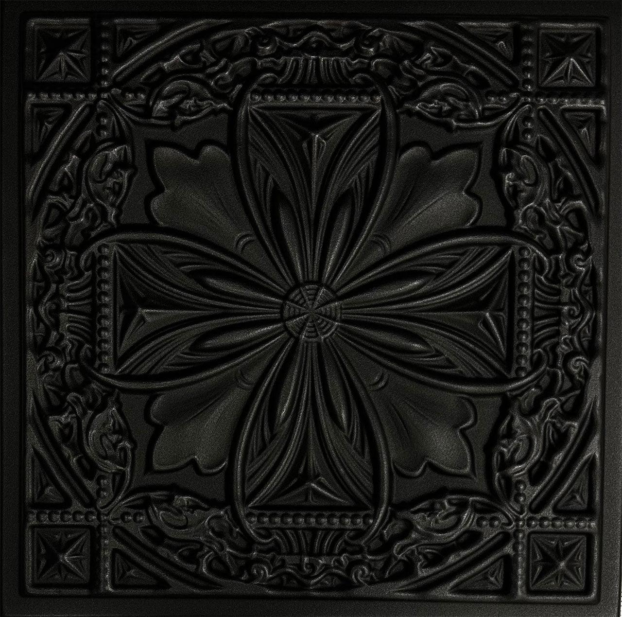 A La Maison Ceilings Lucas's Shield 19.63'' L x 19.63'' W Textured Polystyrene Glue Up Ceiling Tile (Set of 96)