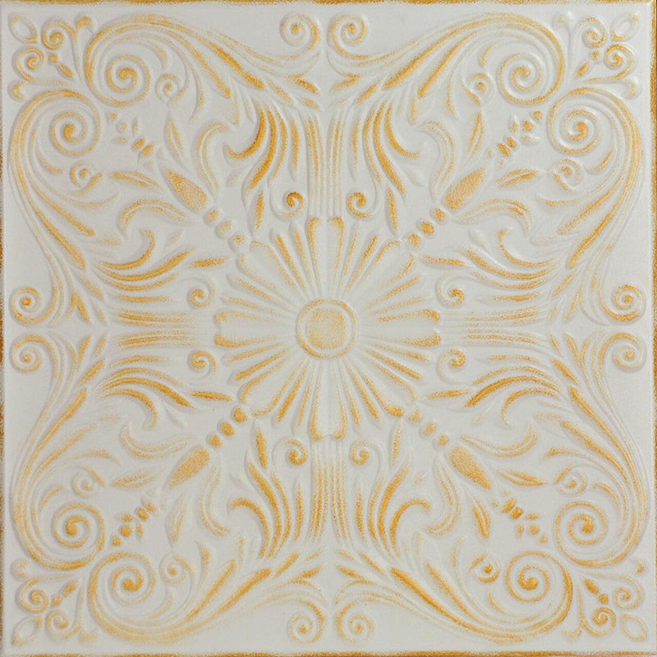 Spanish Silver 1.6 ft. x 1.6 ft. Polystyrene Glue-up Ceiling Tile