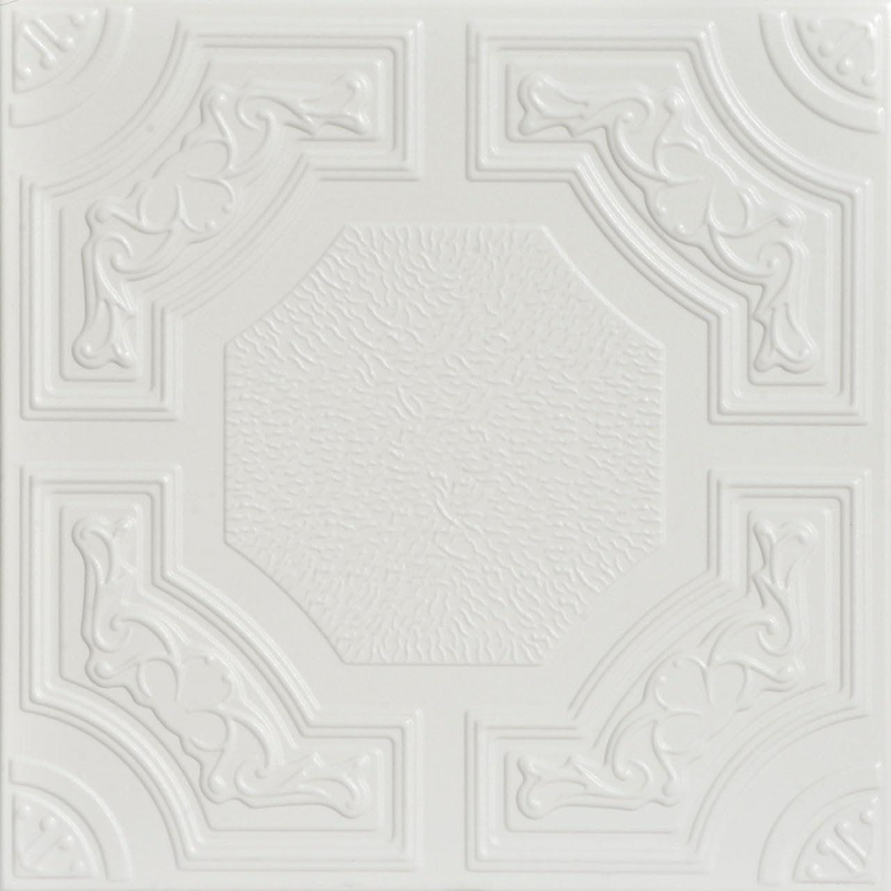 Ultra Pure White Satin Glue-up Polystyrene Ceiling Tile