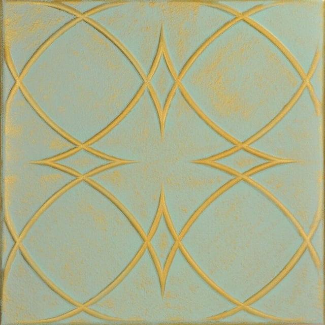Circles and Stars 1.6 ft. x 1.6 ft. Polystyrene Glue-up Ceiling Tile
