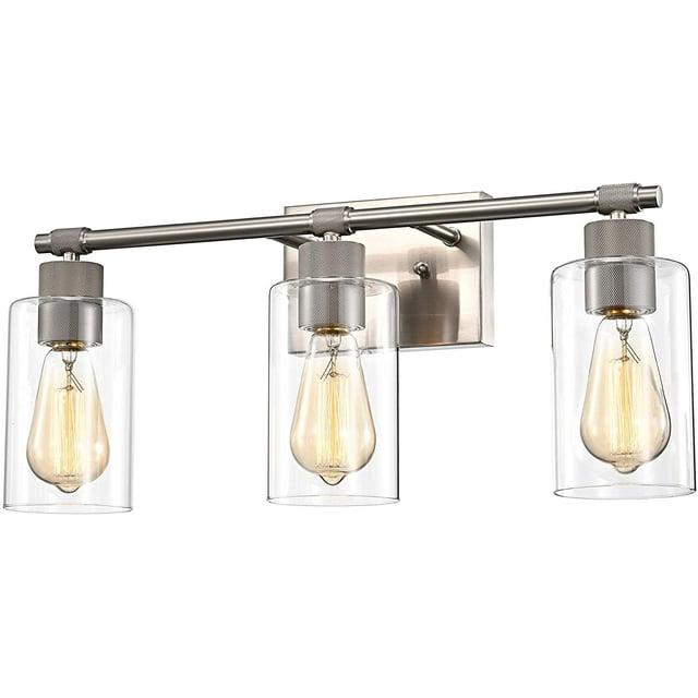 Chloe Lighting Mercy Contemporary 3 Light Brushed Nickel Bath Vanity Fixture 22" Width