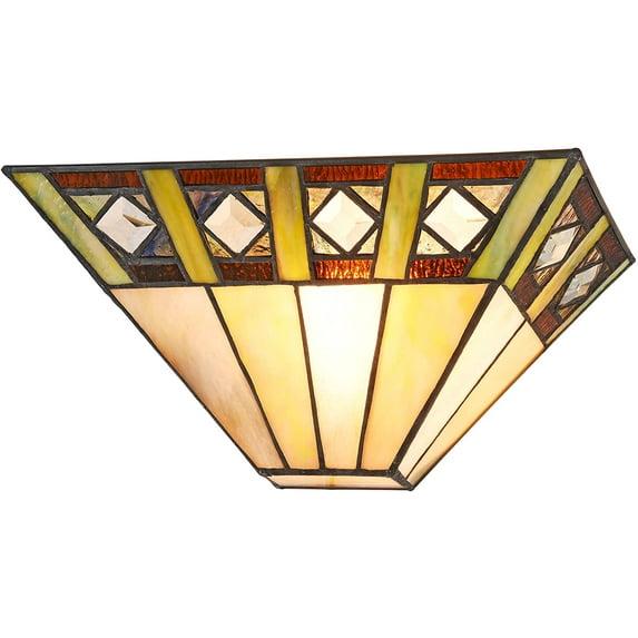 Chloe Lighting Giles Tiffany-Style 1 Light Mission Indoor Wall Sconce 12"Wide