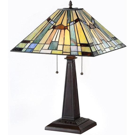 Chloe Lighting CH33293MS16-TL2 Tiffany-style 2 Light Mission Table Lamp 16" Shade