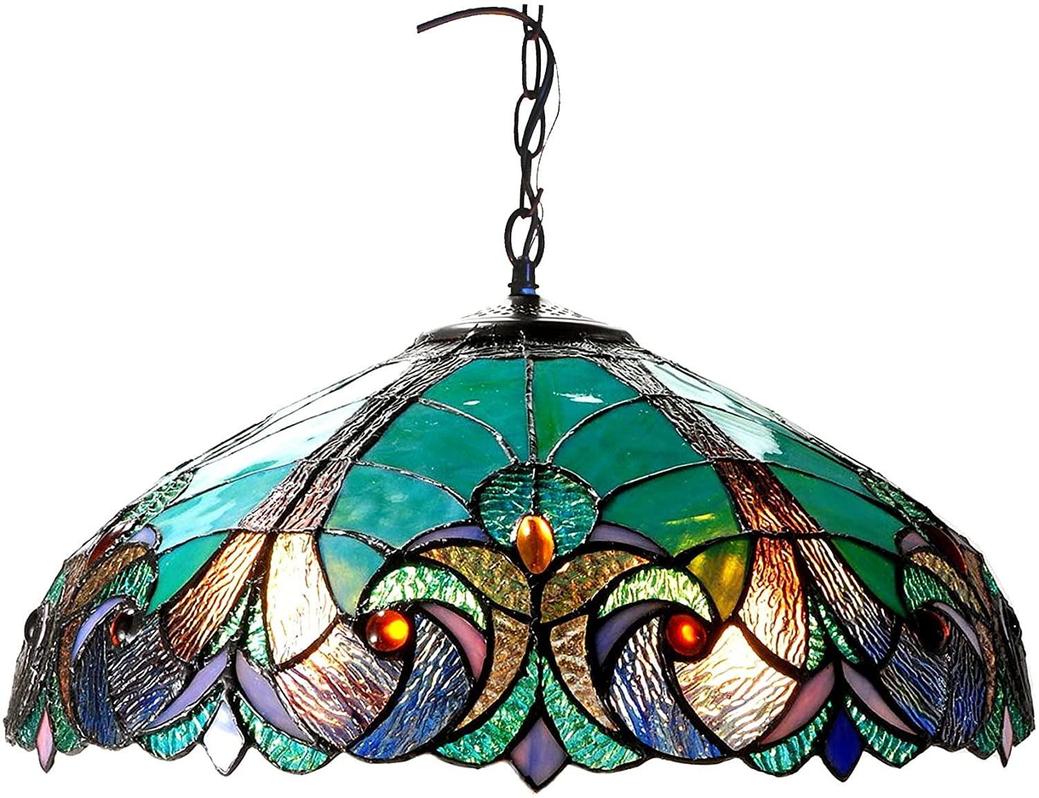 CHLOE Lighting LIAISON Tiffany-style 2 Light 18"Victorian Ceiling Pendent Shade