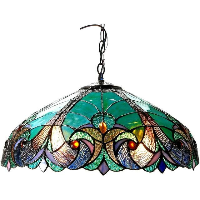 Chloe Lighting Liaison Tiffany-Style 2 Light Victorian Ceiling Pendent 18`` Shade