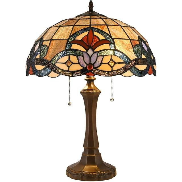 Chloe Lighting Ellington Tiffany-style Dark Bronze 2 Light Victorian Table Lamp 16inch Shade
