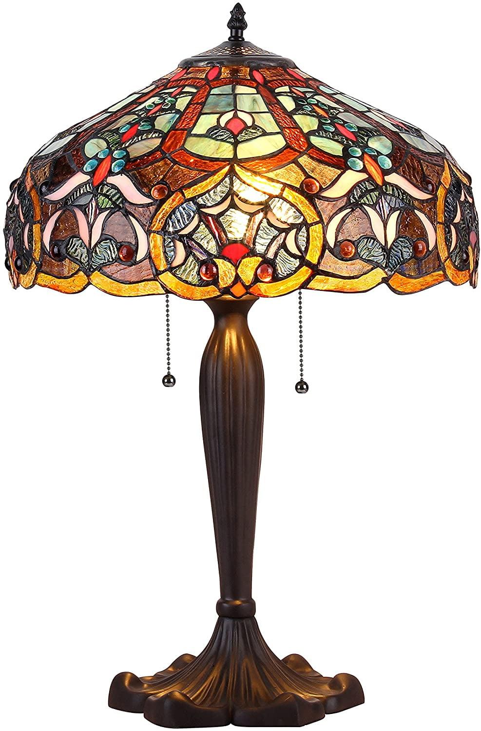 Chloe Lighting Pixie Tiffany-style 2 Light Victorian Table Lamp 16" Shade