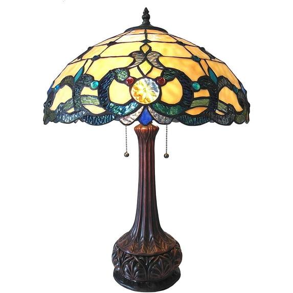 Chloe Lighting Doutzen Tiffany-style 2 Light Victorian Table Lamp 18" Shade
