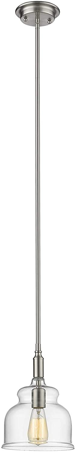 Chloe Lighting Zoe Transitional 1 Light Brushed Nickel Ceiling Mini Pendant 8" Wide