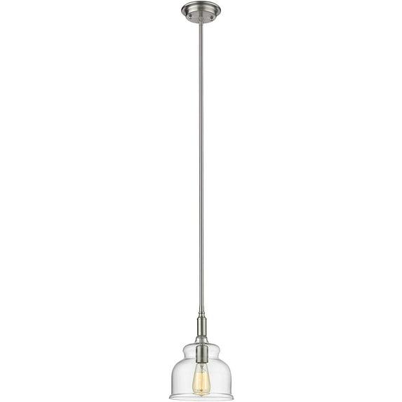 Chloe Lighting Zoe Transitional 1 Light Brushed Nickel Ceiling Mini Pendant 8" Wide