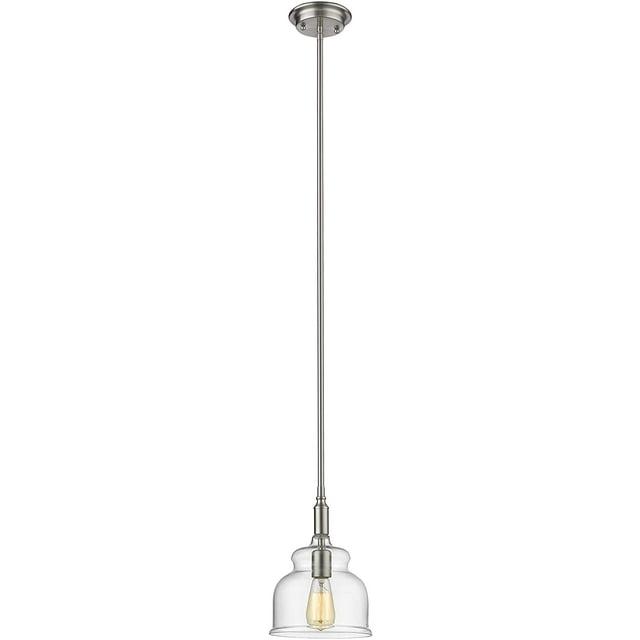 Chloe Lighting Zoe Transitional 1 Light Brushed Nickel Ceiling Mini Pendant 8" Wide