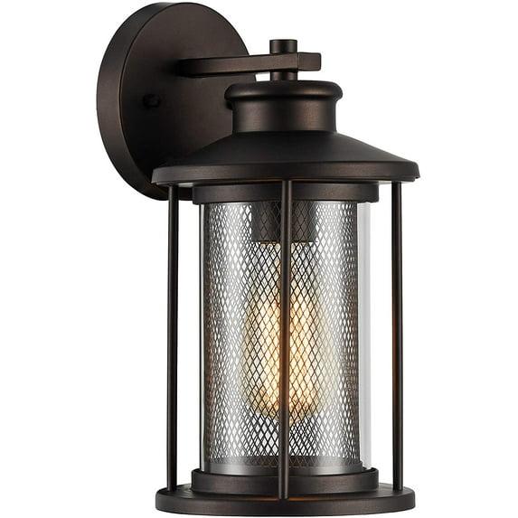 Chloe Lighting Crichton Transitional 1 Light Rubbed Bronze Outdoor Wall Sconce 11 Inch Tall