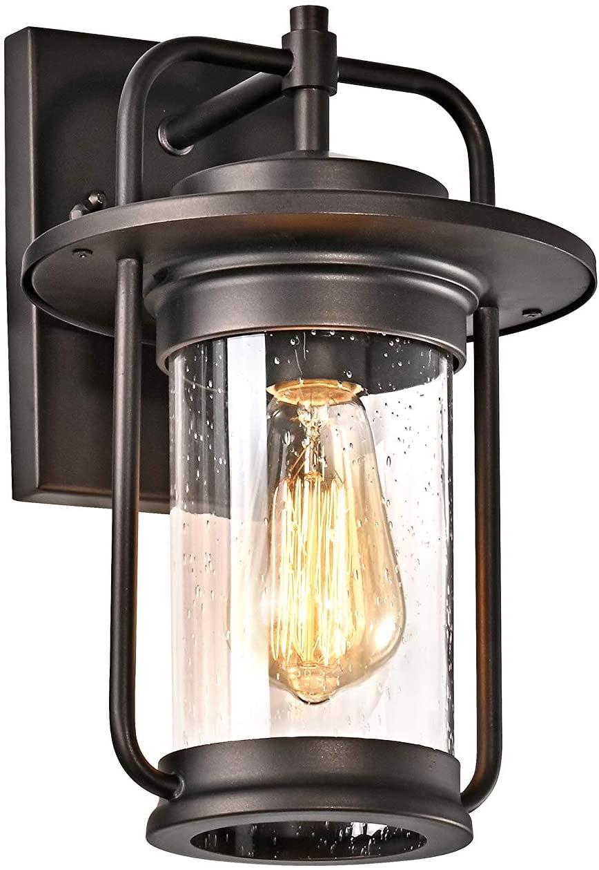Chloe Lighting Jeffrey Transitional 1 Light Rubbed Bronze Outdoor Wall Sconce 13" Height
