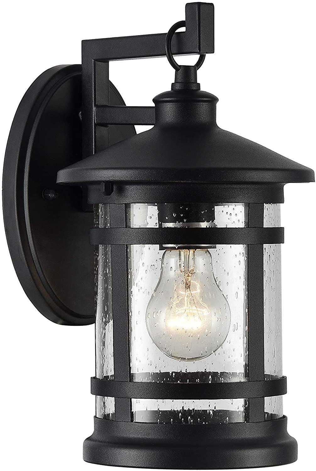 Black Steel Transitional Outdoor Wall Sconce 12" Tall