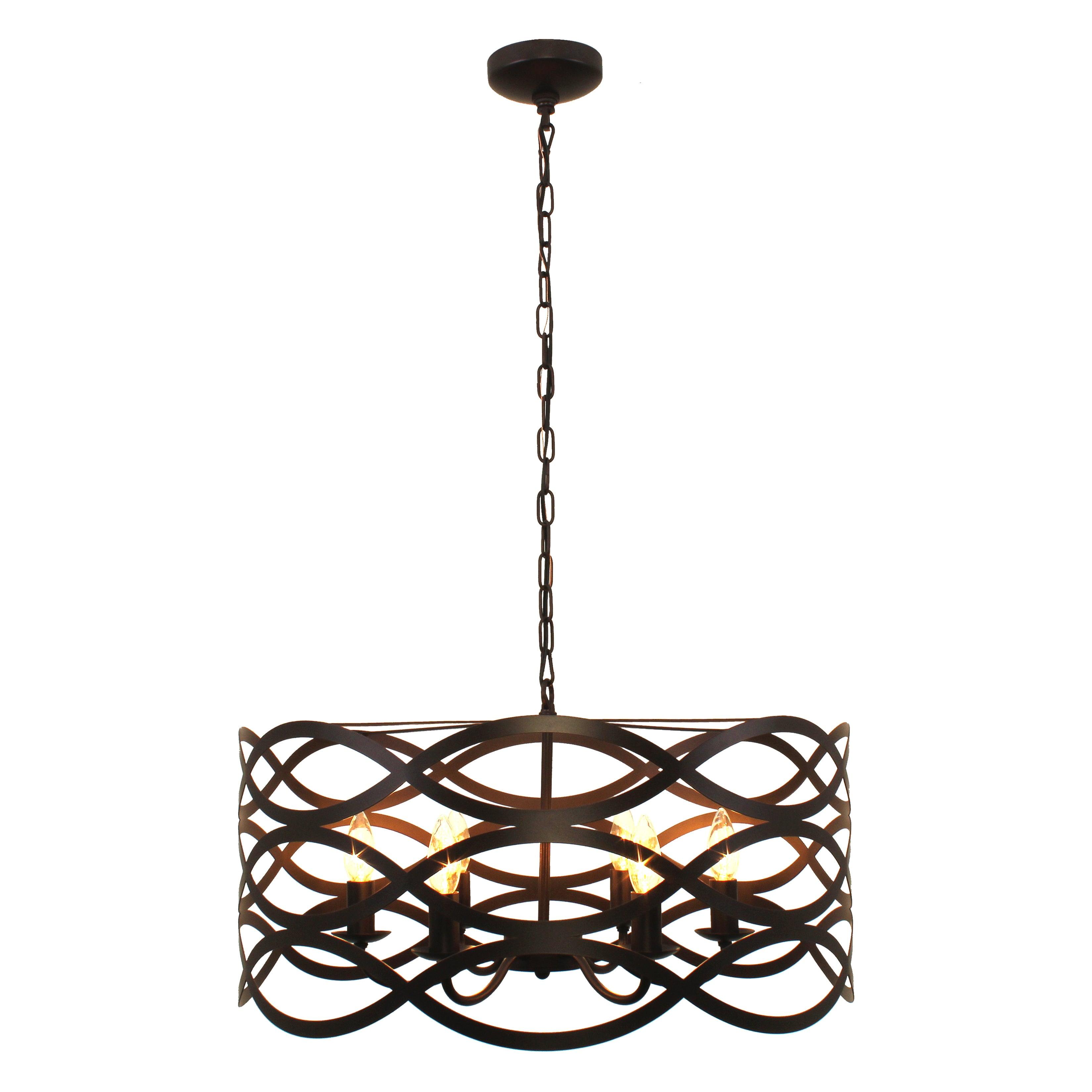 RADIANCE Goods Transitional 6 Light Oil Rubbed Bronze Ceiling Pendant 24" Wide