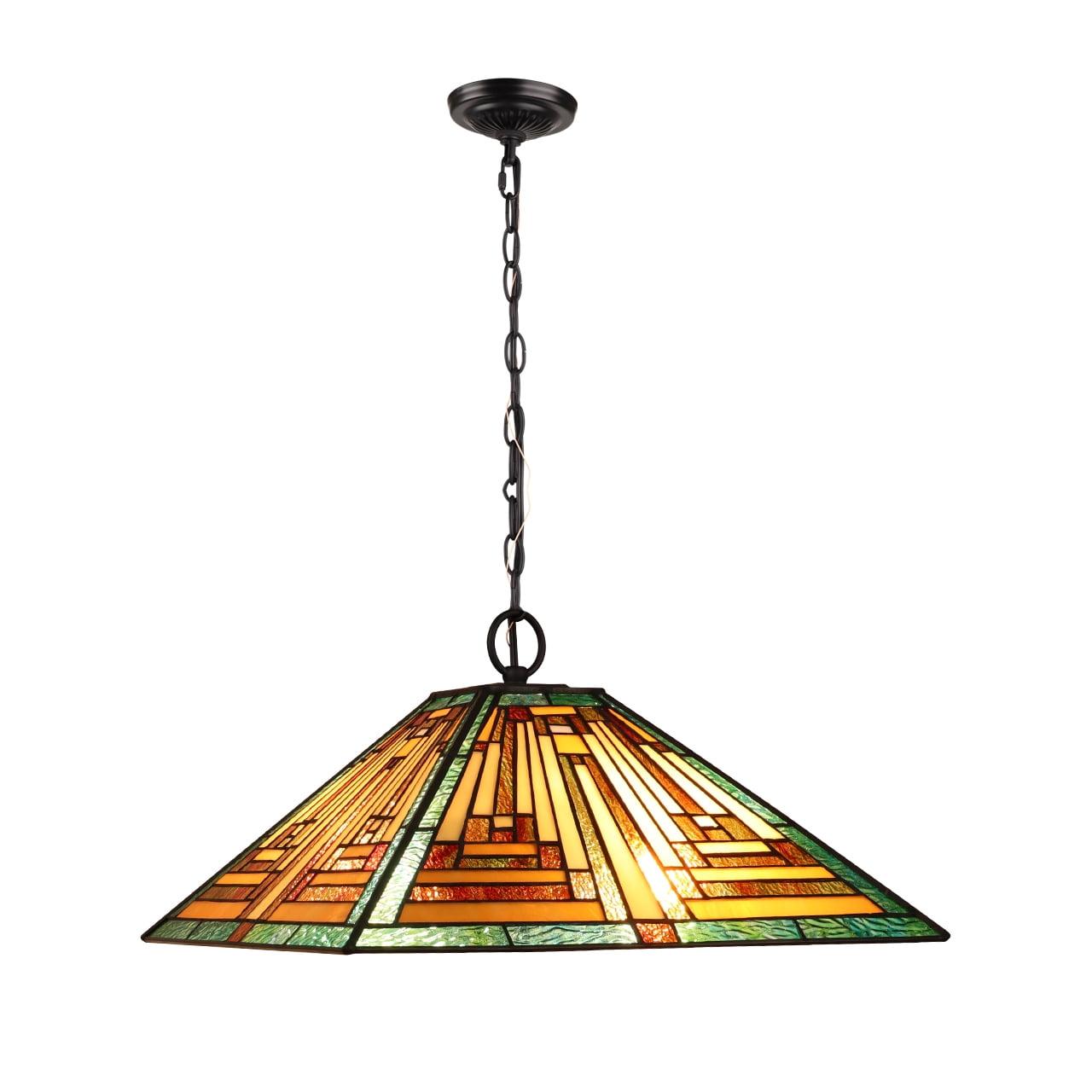 RADIANCE goods Tiffany-Style 2-Light Mission Ceiling Pendant 16" Shade