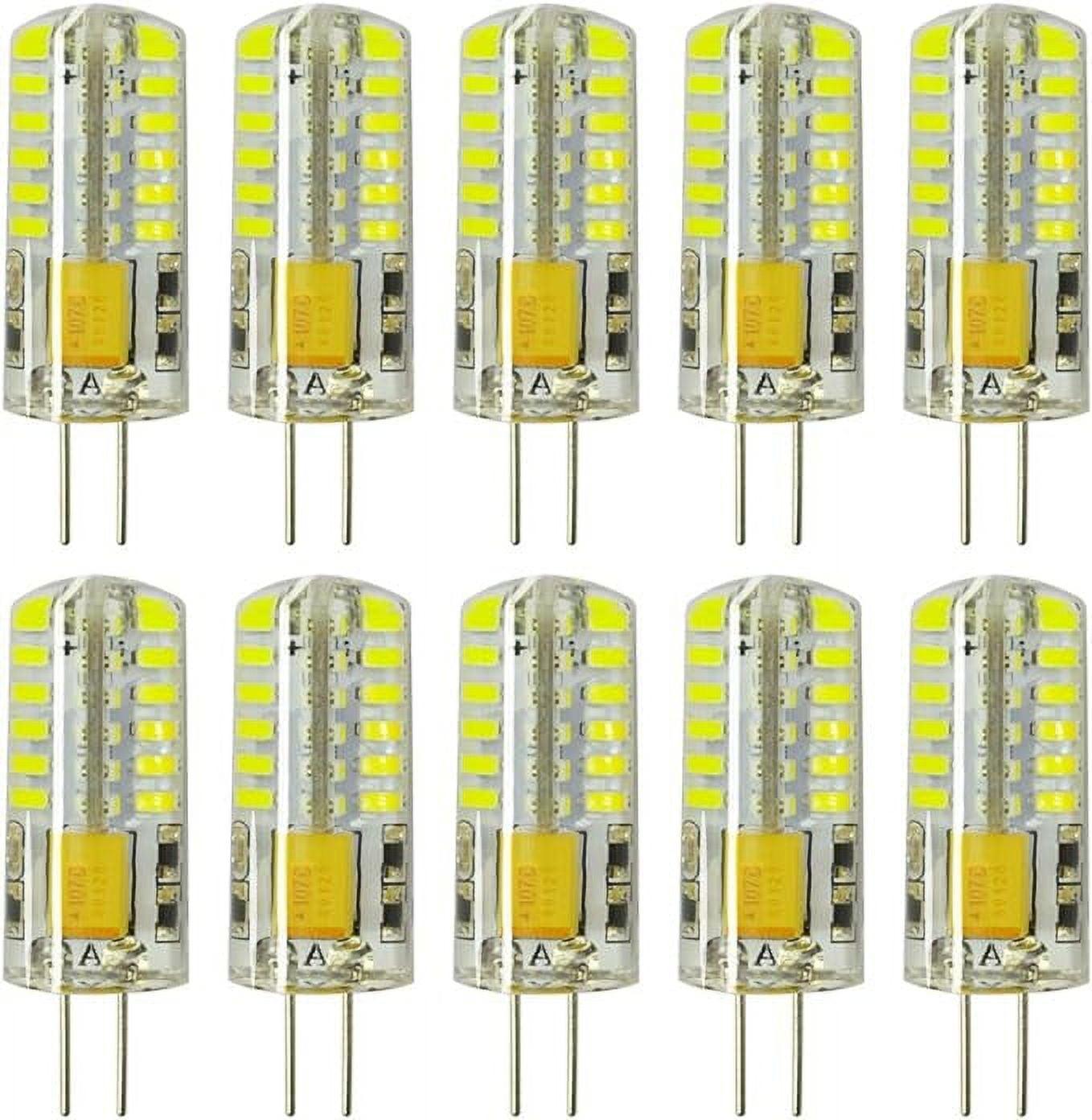 RAYHOO 10pcs G4 LED Bulbs JC Bi-Pin Base Light Lamps 3 Watt AC/DC 12V 20W-30W T3 Halogen Track Bulb Replacement Landscape Bulbs(White 6000K)