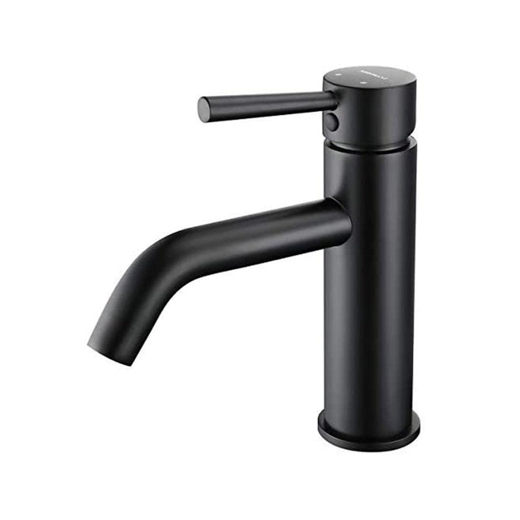 Matte Black Single Handle Deck-Mounted Bathroom Faucet