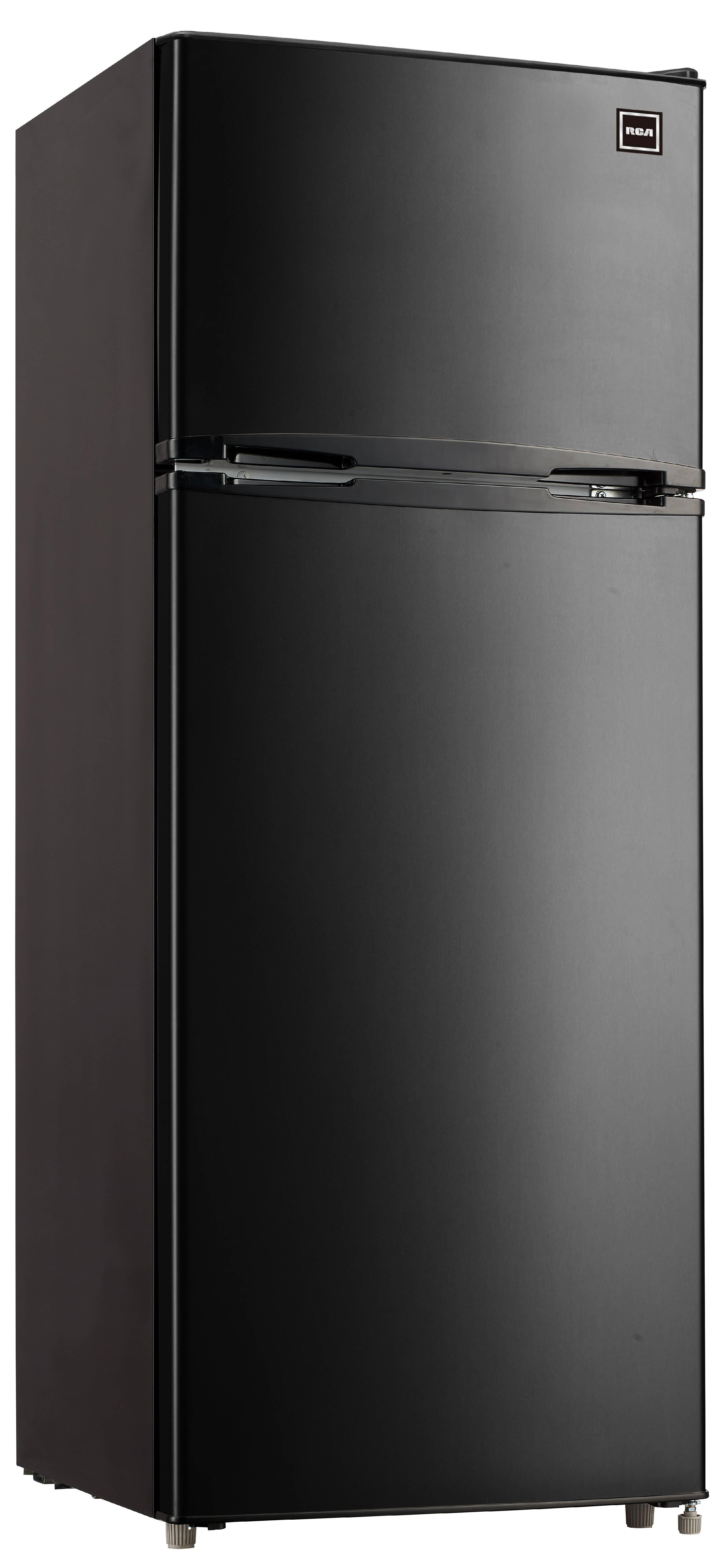 Compact Black Top Freezer Refrigerator with Adjustable Shelves