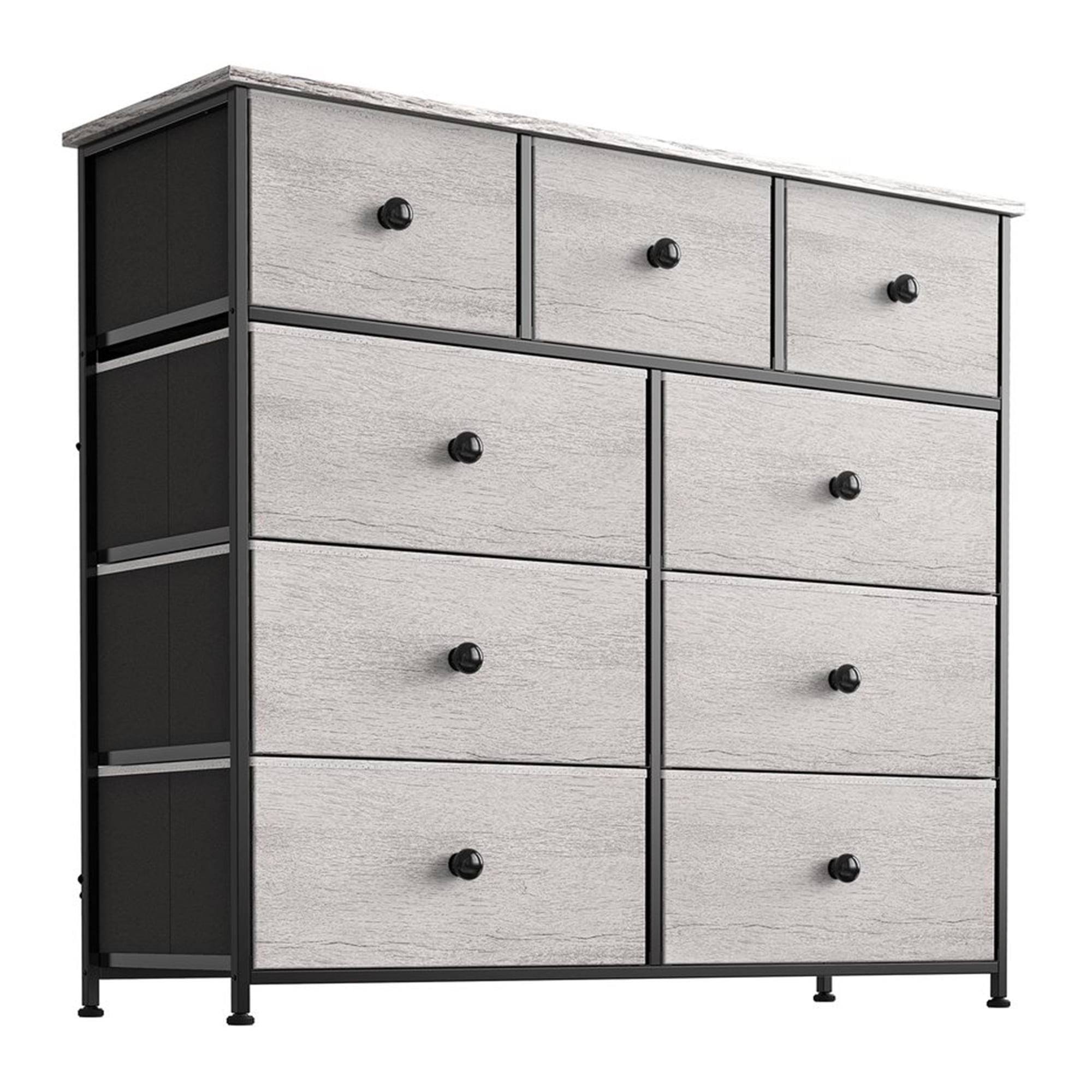 Dark Taupe 9-Drawer Steel Frame Organizer Chest with Waterproof Top