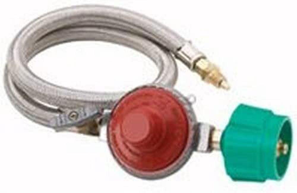 Bayou Classic 48 In. Stainless Steel High Pressure LP Hose & Preset Regulator