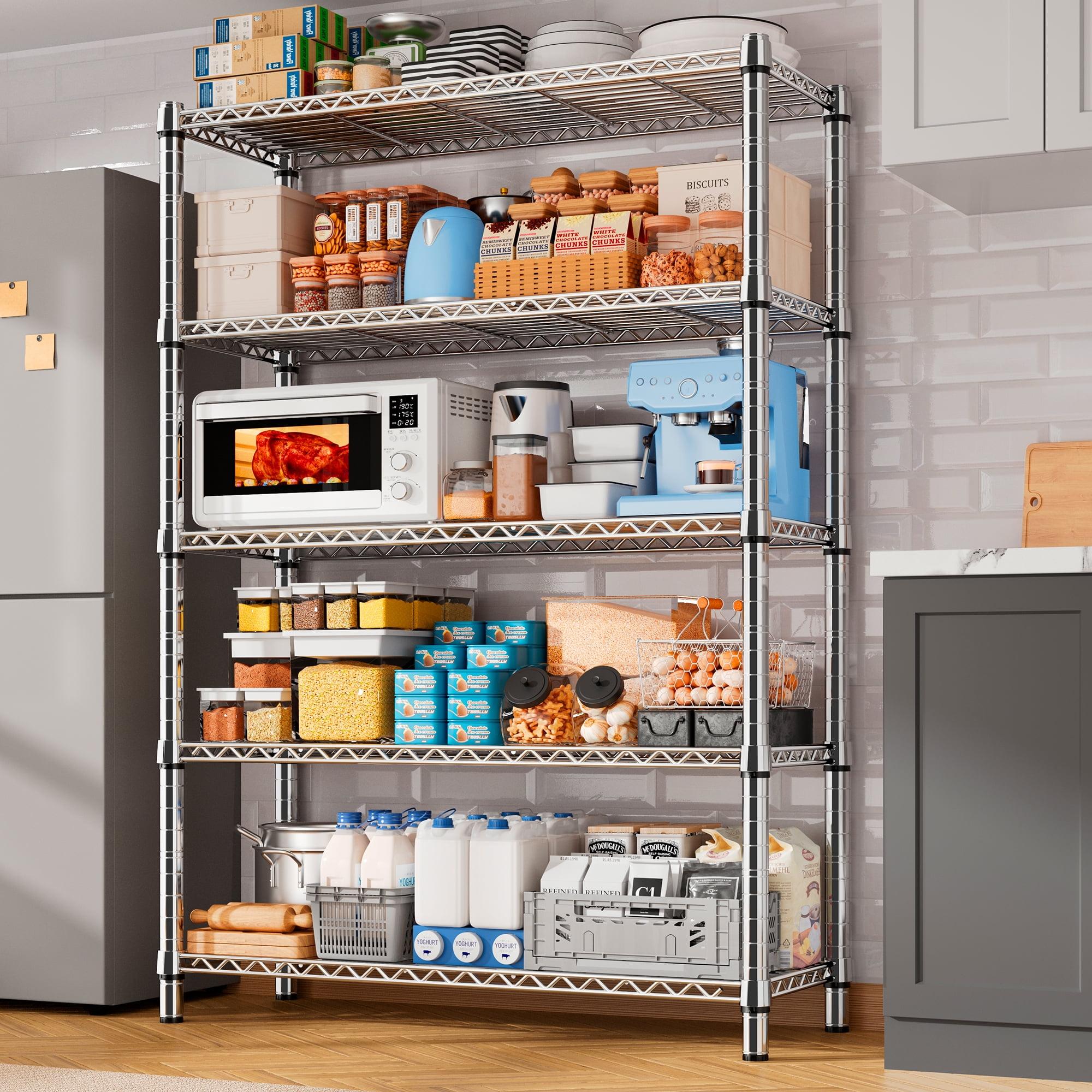 REIBII 5-Tier Chrome Heavy Duty Adjustable Metal Shelving Unit