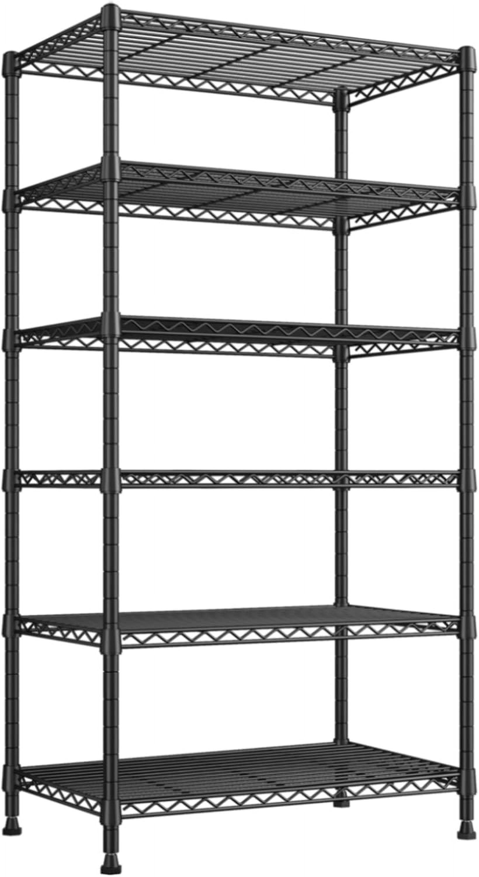 REIBII 75" H Storage Shelves 6-Tier Large Wire Shelving Unit Adjustable Metal Shelving Units Detachable Storage Rack for Kitchen Laundry Living Room Heavy Duty Metal Shelf 75" X35" X14"