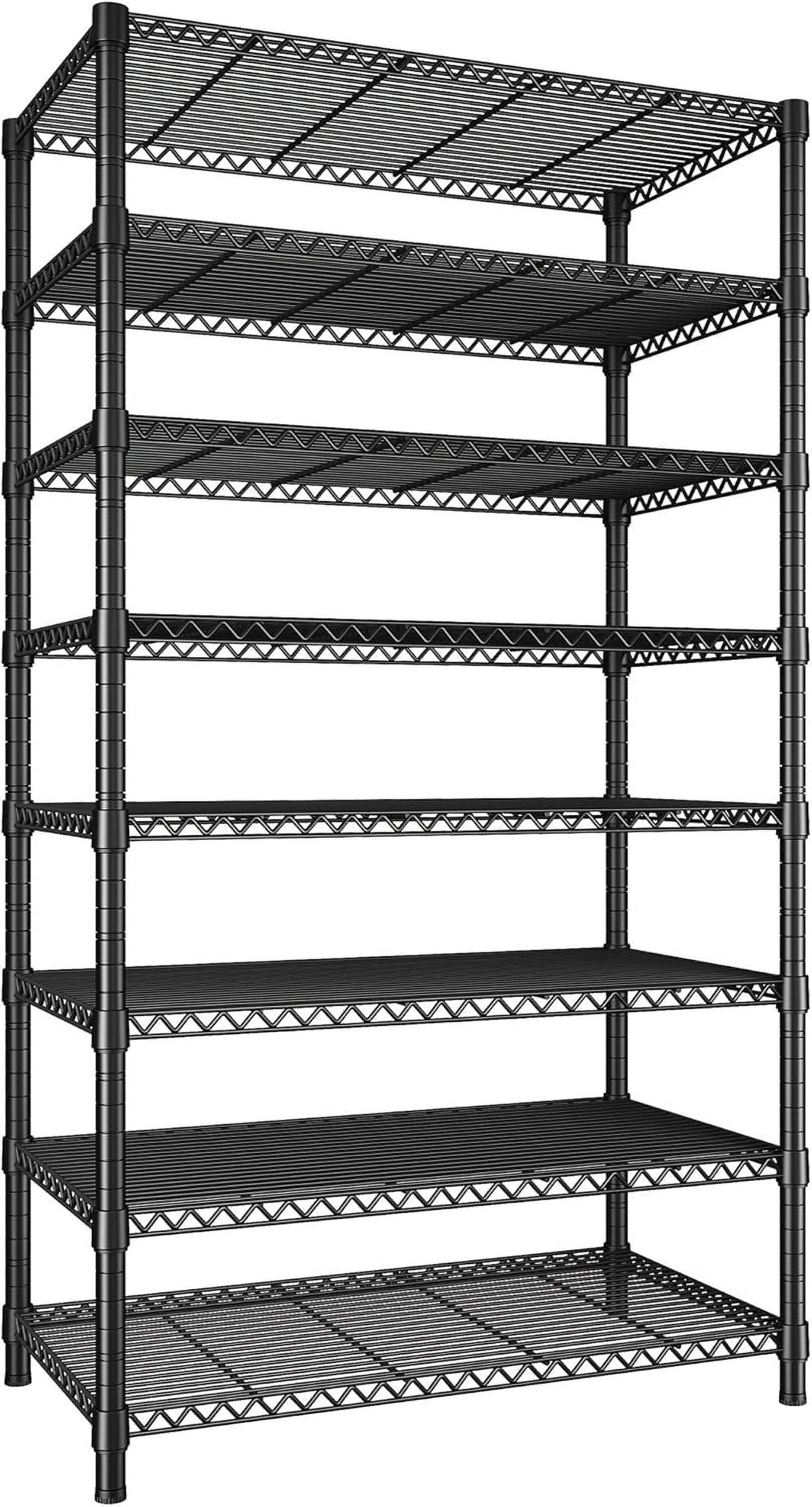 REIBII 75" H Storage Shelves 6-Tier Large Wire Shelving Unit Adjustable Metal Shelving Units Detachable Storage Rack for Kitchen Laundry Living Room Heavy Duty Metal Shelf 75" X35" X14"