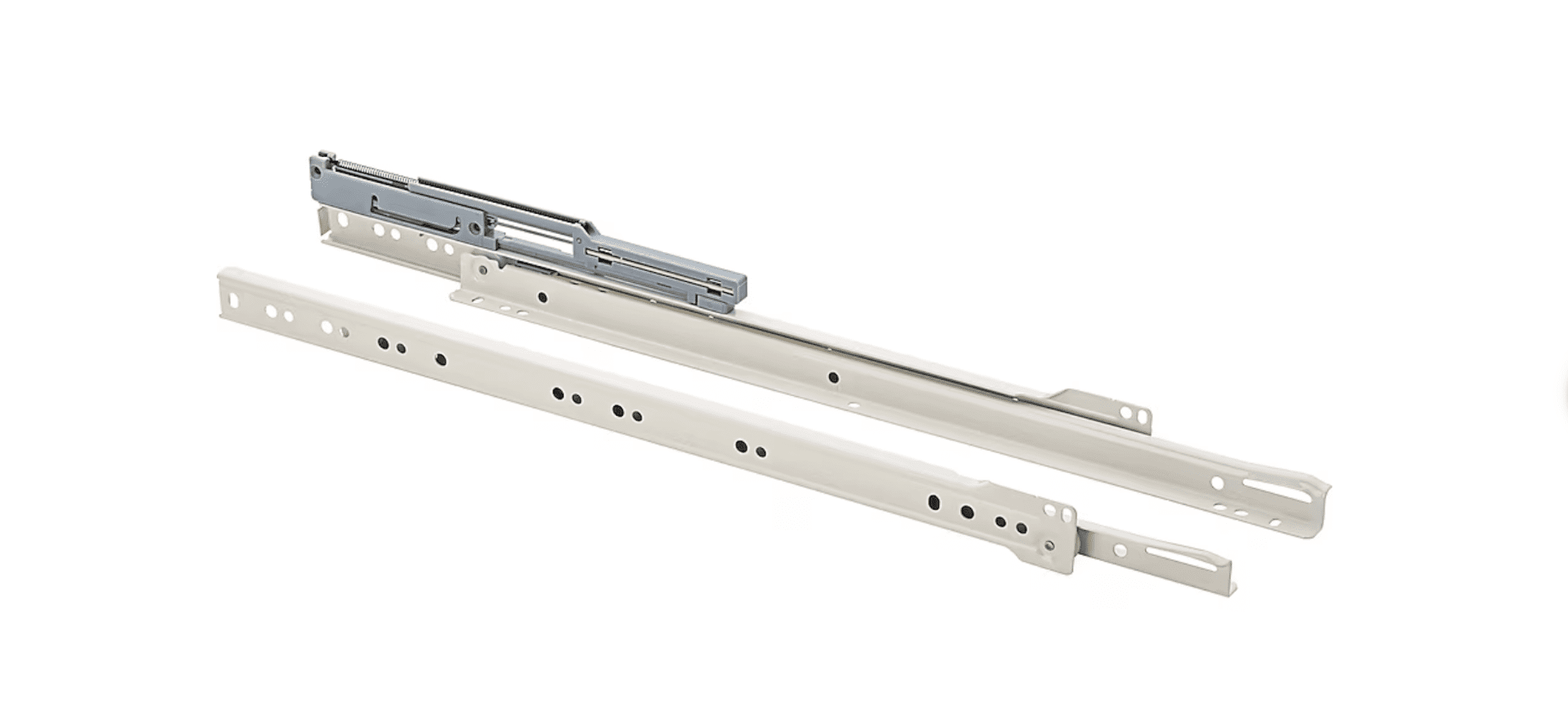 RELIABILT 22-in 3/4 Extension Soft Close Bottom Mount White Drawer Slide 1-Pair