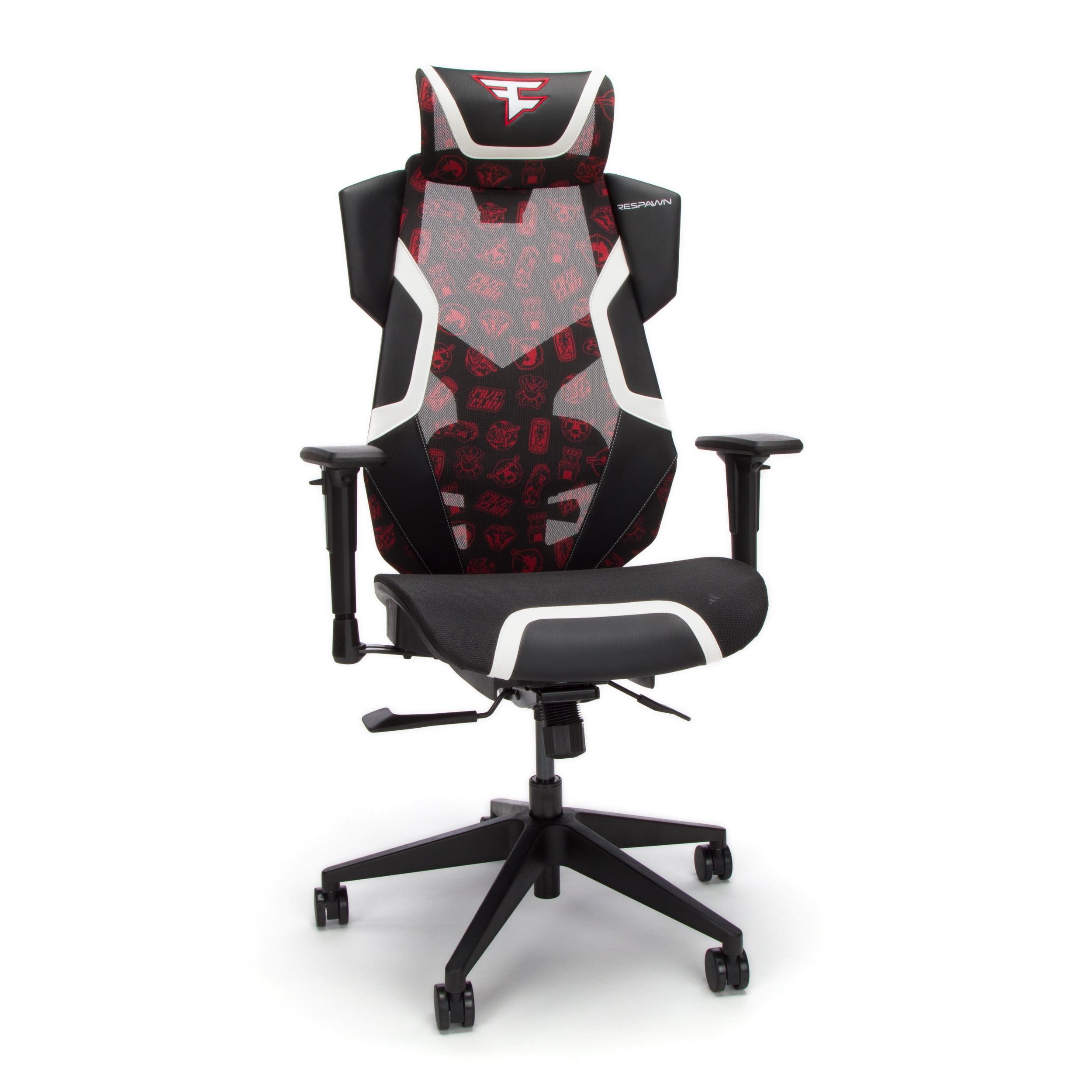 RESPAWN FLEXX Mesh Gaming Chair With Lumbar Support, Ergonomic Gaming Chair with Recline/Tilt Tension Controls, Adjustable Arms, 300lb Max Weight With Wheels for Computer/Desk/Office