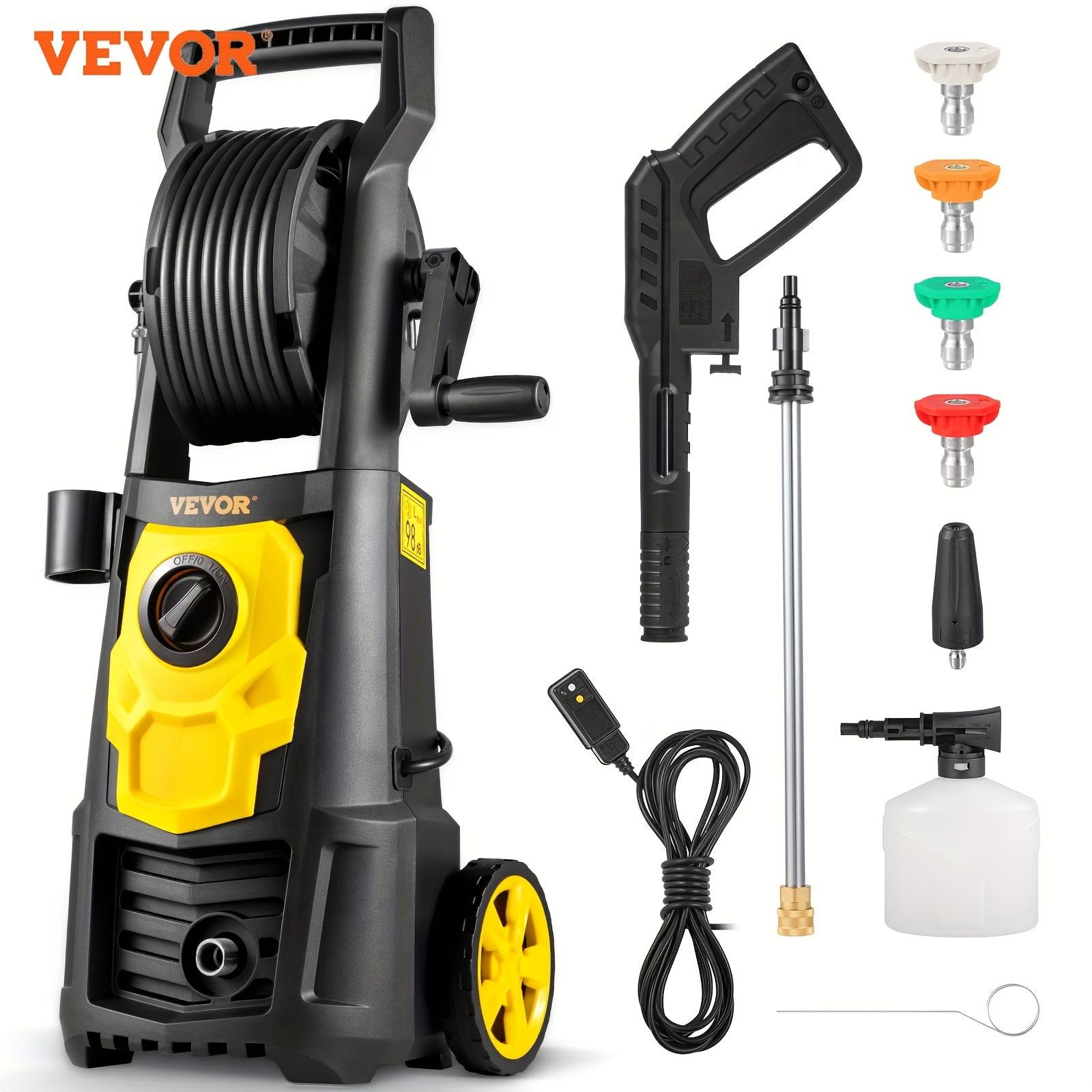 VEVOR Electric Pressure Washer, 2000 PSI 1.76 GPM 30 ft Hose & Reel, 5 Quick Connect Nozzles, Foam Cannon, Portable to Clean Patios, Cars, Fences, Driveways, ETL Listed