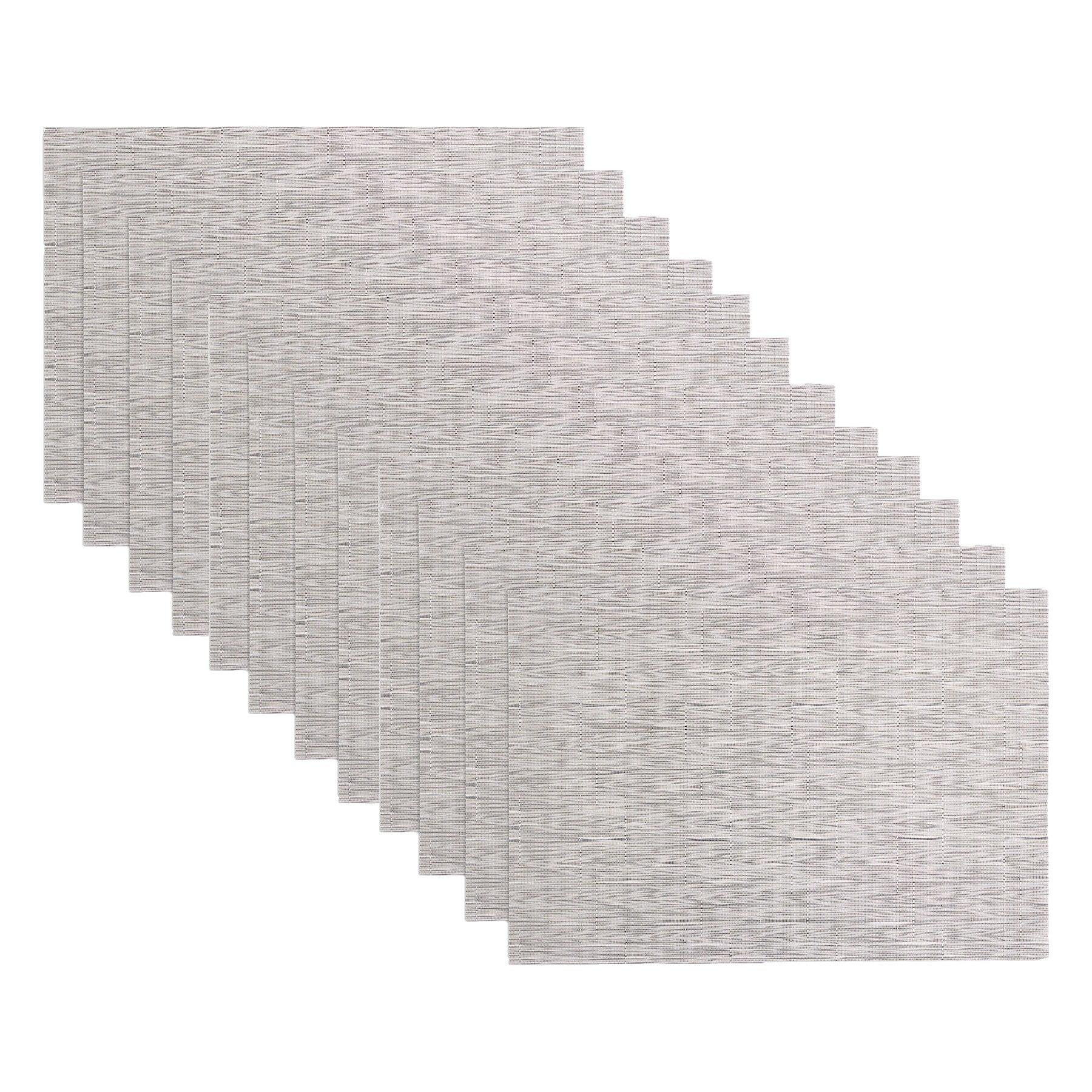 John Ritzenthaler Co. Reversible Indoor Outdoor Placemats, Set of Twelve, Grasscloth Oatmeal